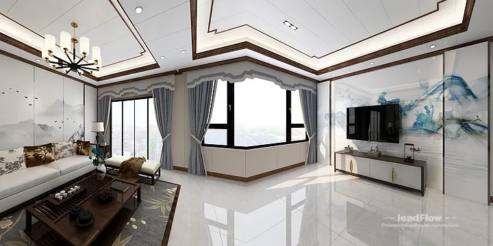 Hangzhou Apartment Wall Panel Design | WPC Wall Panel Elegant Interior in Hangzhou, China - photo 1