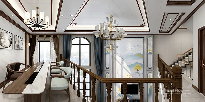 Hangzhou Apartment Wall Panel Design | WPC Wall Panel Elegant Interior in Hangzhou, China - photo 4