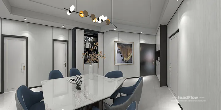 Hangzhou Apartment Featuring WPC Cladding | Living-Dining Room Walls in Hangzhou, China - photo 1