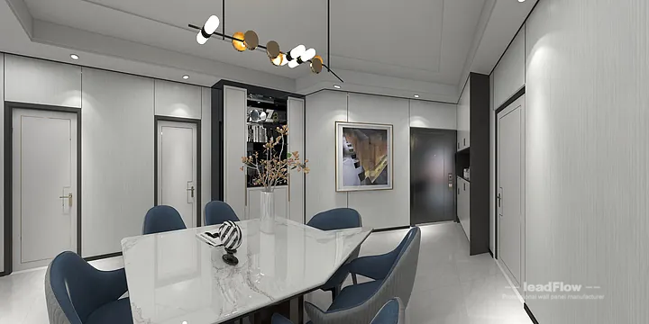 Hangzhou Apartment Featuring WPC Cladding | Living-Dining Room Walls in Hangzhou, China - photo 3