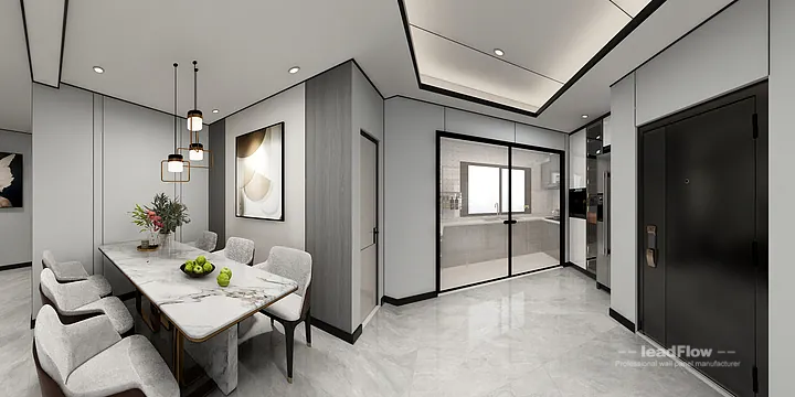 Hangzhou Apartment Wall Panel Design | WPC Cladding Stylish Interior in Hangzhou, China - photo 12