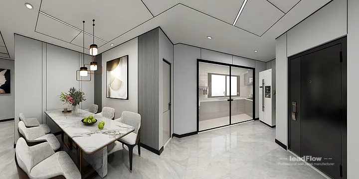 Hangzhou Apartment Wall Panel Design | WPC Cladding Stylish Interior in Hangzhou, China - photo 9