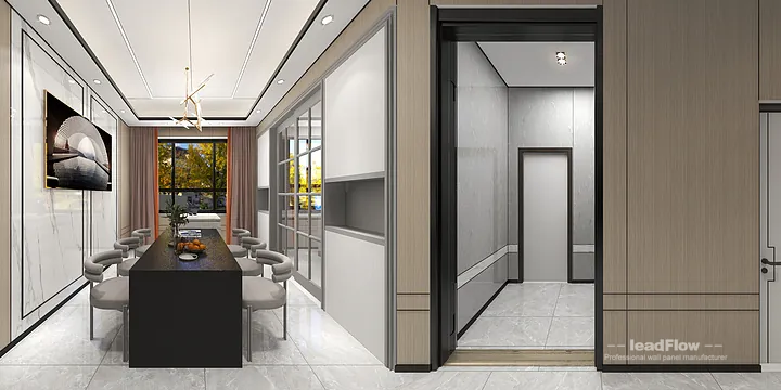 Hangzhou Apartment Featuring WPC Wall Panel | Living-Dining Room Walls in Hangzhou, China - photo 1