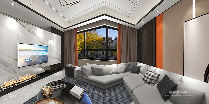 Hangzhou Apartment Featuring WPC Wall Panel | Living-Dining Room Walls in Hangzhou, China - photo 2