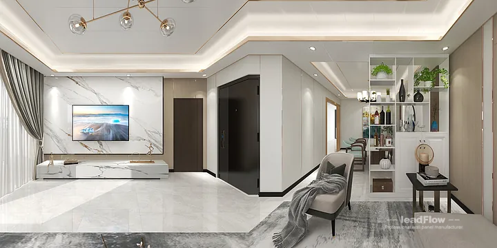 WPC Wall Cladding Design for Hangzhou Apartment &mdash; Living-Dining Room Focus in Hangzhou, China