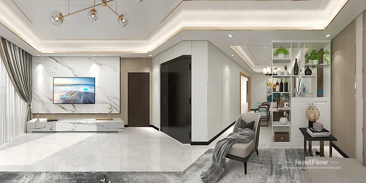 WPC Wall Cladding Design for Hangzhou Apartment &mdash; Living-Dining Room Focus in Hangzhou, China - photo 10
