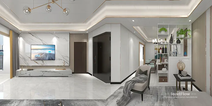 WPC Wall Cladding Design for Hangzhou Apartment &mdash; Living-Dining Room Focus in Hangzhou, China - photo 15