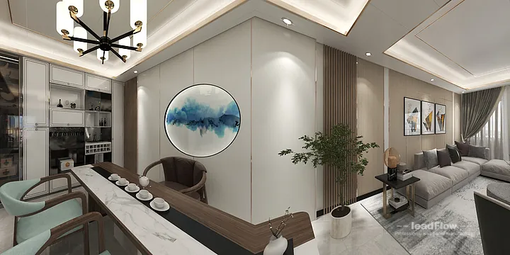WPC Wall Cladding Design for Hangzhou Apartment &mdash; Living-Dining Room Focus in Hangzhou, China - photo 8