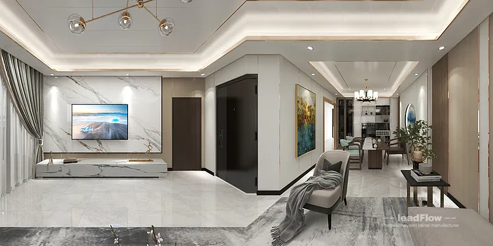WPC Wall Cladding Design for Hangzhou Apartment &mdash; Living-Dining Room Focus in Hangzhou, China - photo 9