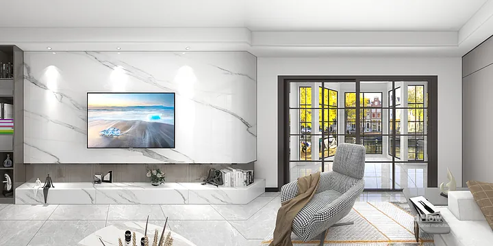 Hangzhou Apartment with WPC Interior Panel &mdash; Living Room Feature in Hangzhou, China - photo 1