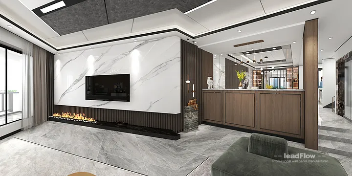 Hangzhou Apartment Wall Panel Design | WPC Interior Panel Stylish Interior in Hangzhou, China - photo 15