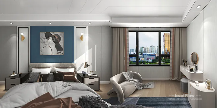 WPC Cladding Apartment Case Study in Hangzhou | Contemporary Master Bedroom in Hangzhou, China - photo 1