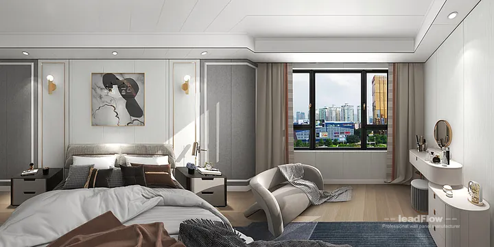 WPC Cladding Apartment Case Study in Hangzhou | Contemporary Master Bedroom in Hangzhou, China - photo 3