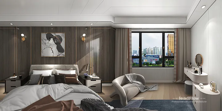 WPC Cladding Apartment Case Study in Hangzhou | Contemporary Master Bedroom in Hangzhou, China - photo 4