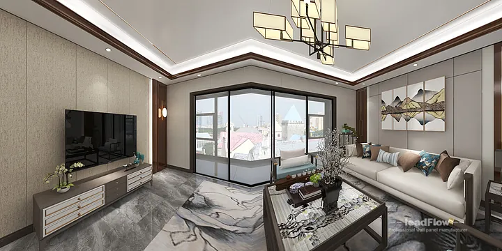 Hangzhou Apartment Wall Panel Design | WPC Interior Panel Warm Interior in Hangzhou, China