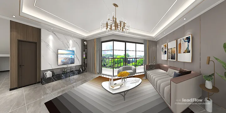 Modern WPC Wall Panel Project: Hangzhou Apartment Interior in Hangzhou, China
