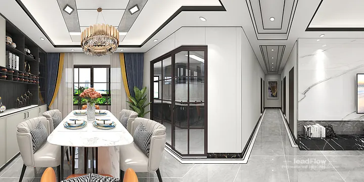 Hangzhou Apartment Renovation with WPC Wall Panel | Living-Dining Room Idea in Hangzhou, China - photo 4