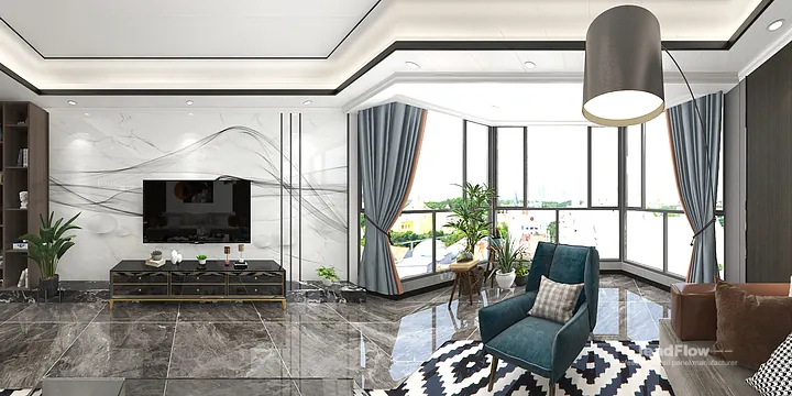 Hangzhou Apartment Interior with WPC Interior Panel &mdash; Secondary Bedroom Accent in Hangzhou, China