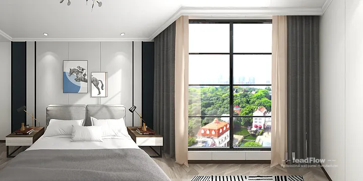 Hangzhou Apartment Interior with WPC Interior Panel &mdash; Secondary Bedroom Accent in Hangzhou, China - photo 2