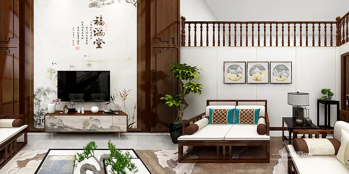 WPC Wall Cladding Design for Hangzhou Apartment &mdash; Living Room Focus in Hangzhou, China - photo 1