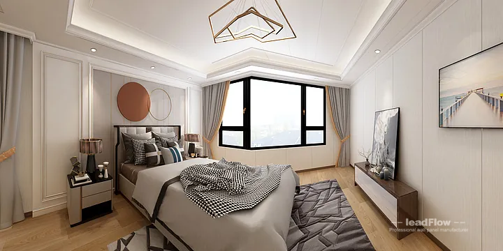 WPC Wall Panel Design for Hangzhou Apartment &mdash; Master Bedroom Focus in Hangzhou, China - photo 1