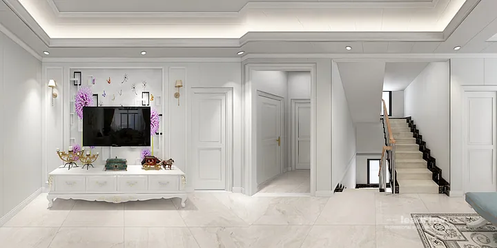 Hangzhou Apartment Renovation with WPC Cladding | foyer Idea in Hangzhou, China