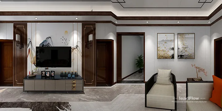 Elegant WPC Wall Cladding Project: Hangzhou Villa Interior in Hangzhou, China - photo 7