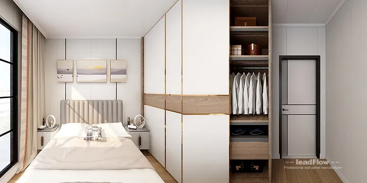 WPC Wall Panel Project: Hangzhou Apartment with bedroom in Hangzhou, China - photo 1