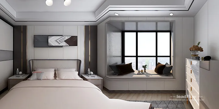 Hangzhou Apartment with WPC Cladding &mdash; Master Bedroom Feature in Hangzhou, China - photo 1