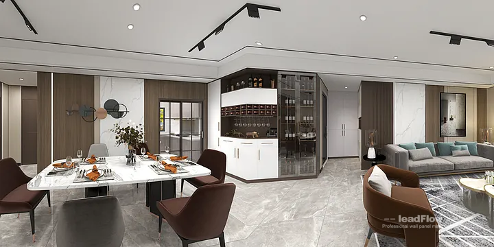 WPC Interior Panel Project: Hangzhou Apartment with Living-Dining Room in Hangzhou, China - photo 2