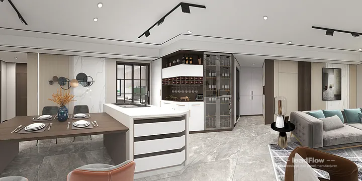 WPC Interior Panel Project: Hangzhou Apartment with Living-Dining Room in Hangzhou, China - photo 3