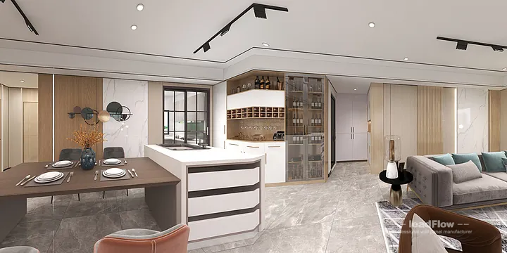 WPC Interior Panel Project: Hangzhou Apartment with Living-Dining Room in Hangzhou, China - photo 5
