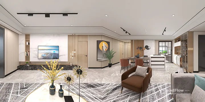 WPC Interior Panel Project: Hangzhou Apartment with Living-Dining Room in Hangzhou, China - photo 6