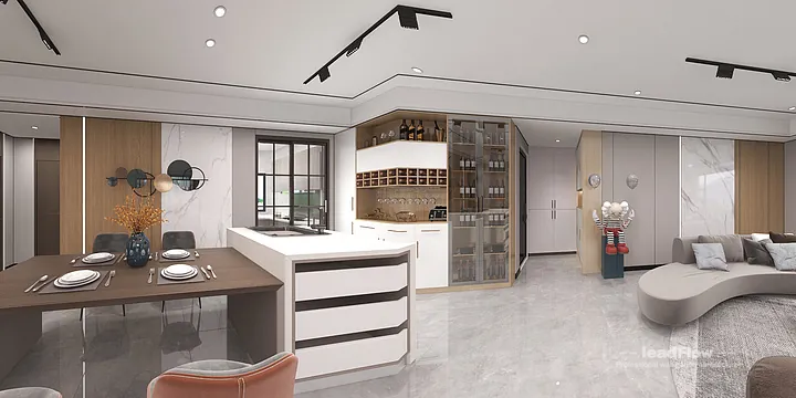 WPC Interior Panel Project: Hangzhou Apartment with Living-Dining Room in Hangzhou, China - photo 7