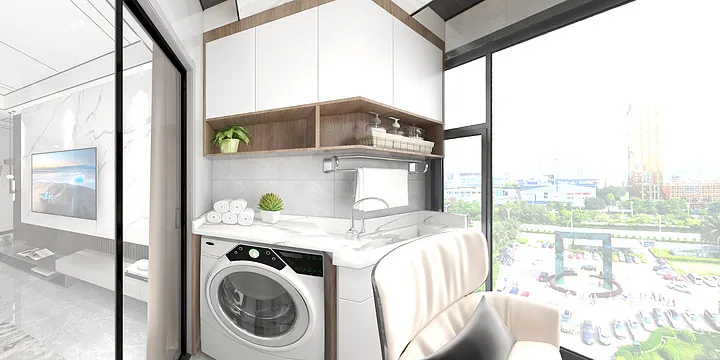 Hangzhou Apartment Interior with WPC Wall Panel &mdash; Living-Dining Room Accent in Hangzhou, China - photo 11