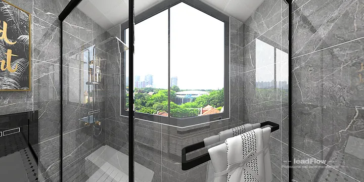 Hangzhou Apartment Interior with WPC Wall Panel &mdash; Living-Dining Room Accent in Hangzhou, China - photo 4