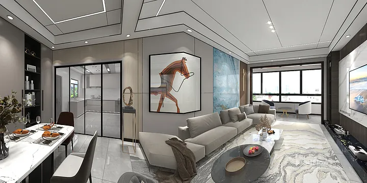 Hangzhou Apartment with WPC Wall Cladding &mdash; Living-Dining Room Feature in Hangzhou, China - photo 5