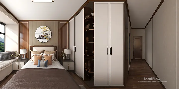 WPC Wall Panel Apartment Case Study in Hangzhou | Modern guest bedroom in Hangzhou, China - photo 1