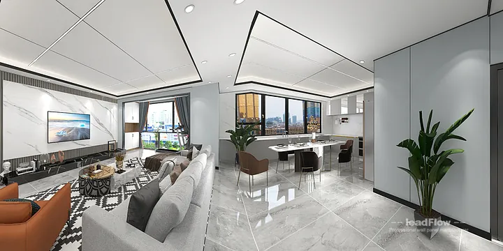 Hangzhou Apartment Featuring WPC Wall Panel | Living-Dining Room Walls in Hangzhou, China - photo 13
