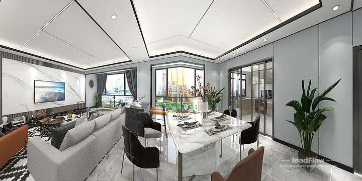 Hangzhou Apartment Featuring WPC Wall Panel | Living-Dining Room Walls in Hangzhou, China - photo 8
