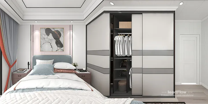 Hangzhou Apartment Interior with WPC Cladding &mdash; bedroom1 Accent in Hangzhou, China