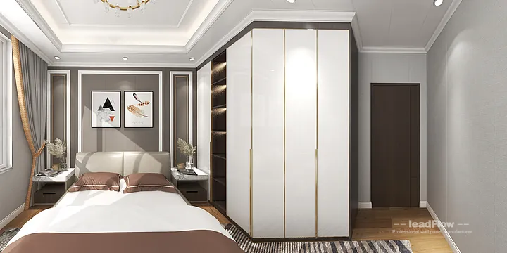Hangzhou Apartment Interior with WPC Cladding &mdash; bedroom1 Accent in Hangzhou, China - photo 2