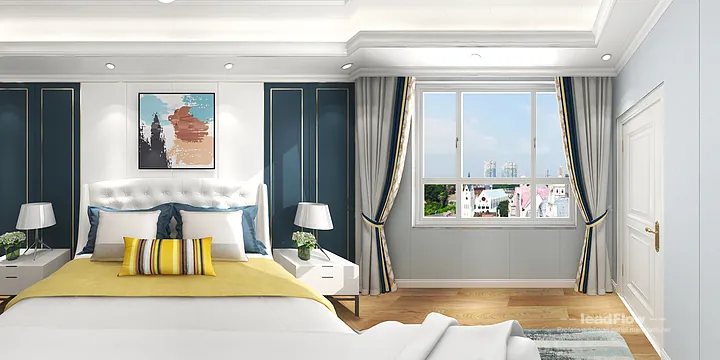Hangzhou Apartment Interior with WPC Cladding &mdash; bedroom1 Accent in Hangzhou, China - photo 3