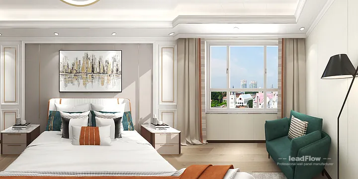 Hangzhou Apartment Interior with WPC Cladding &mdash; bedroom1 Accent in Hangzhou, China - photo 4