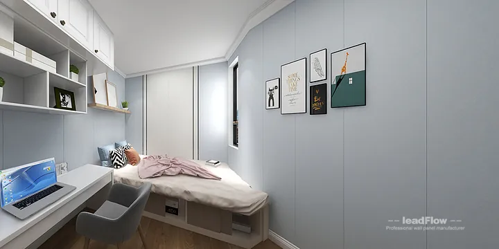 Nanchang Apartment Interior with WPC Interior Panel &mdash; Master Bedroom Accent in Donghu District, Nanchang, China - photo 2