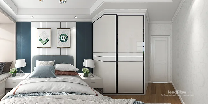 Nanchang Apartment Interior with WPC Interior Panel &mdash; Master Bedroom Accent in Donghu District, Nanchang, China - photo 5