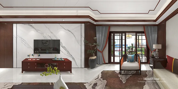 WPC Cladding Design for Hangzhou Apartment &mdash; Living-Dining Room Focus in Hangzhou, China - photo 6