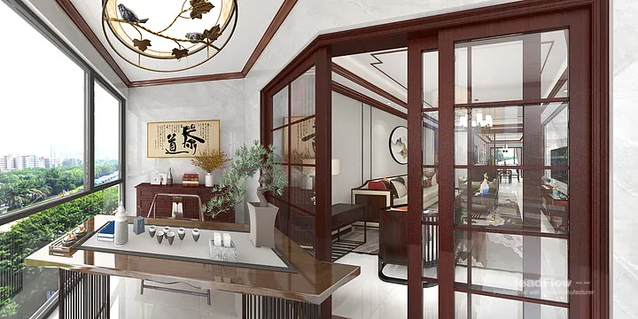 WPC Cladding Design for Hangzhou Apartment &mdash; Living-Dining Room Focus in Hangzhou, China - photo 9