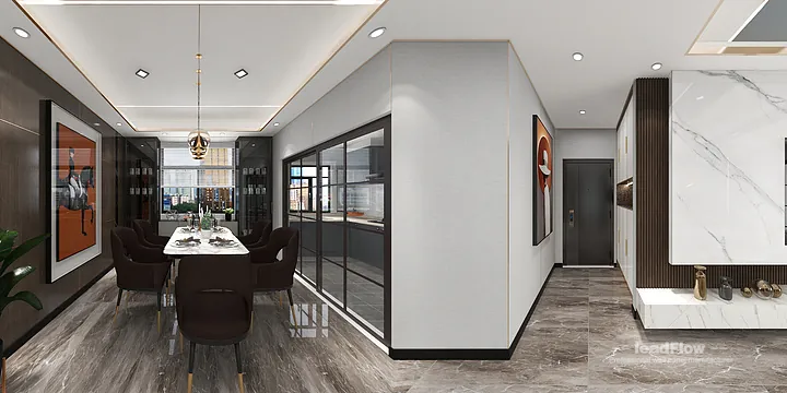 WPC Wall Cladding Design for Hangzhou Apartment &mdash; Living-Dining Room Focus in Hangzhou, China - photo 4