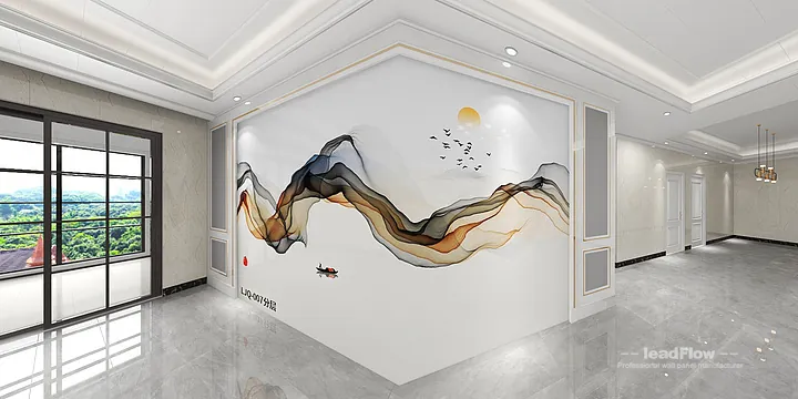 Hangzhou Apartment Renovation with WPC Wall Panel | Living-Dining Room Idea in Hangzhou, China - photo 3